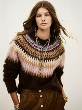 Fair Isle Yoke Knit Sweater