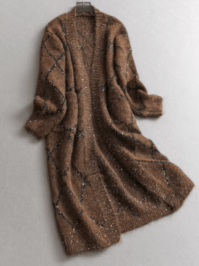 Fuzzy Open Cardigan Shimmering Lattice
