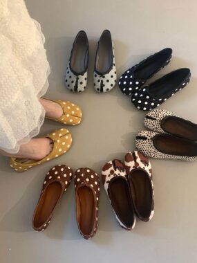 Playful Print Slip Tabi Ballet Slip Shoes